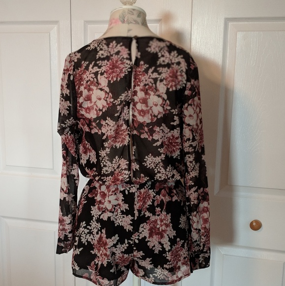 Black Floral Romper, Free People - Picture 3 of 3